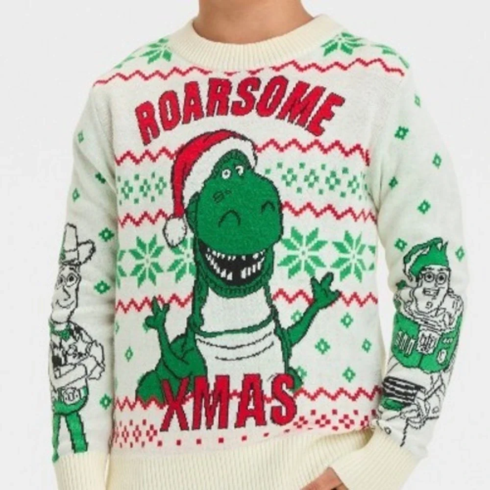 Disney Toy Story Rex Roarsome Xmas Holiday Sweater‎ Kids size 4T